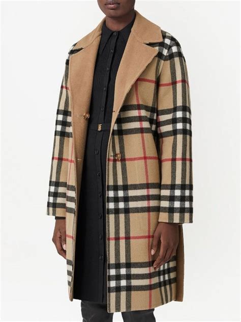 burberry check wool tailored coat|burberry wool coat vintage.